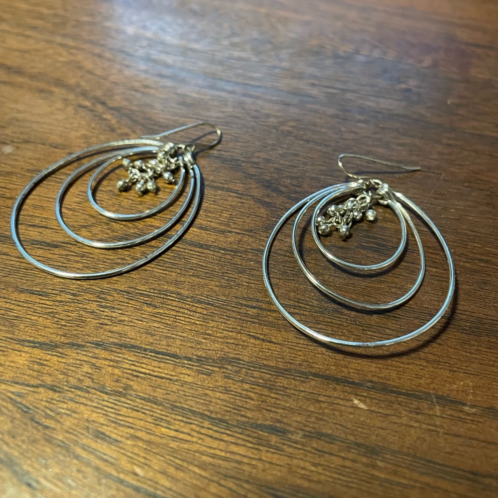 🪐 3 Hoops Dangle Balls Orbit Classic Style Free Flowing Unisex Earrings 🪐